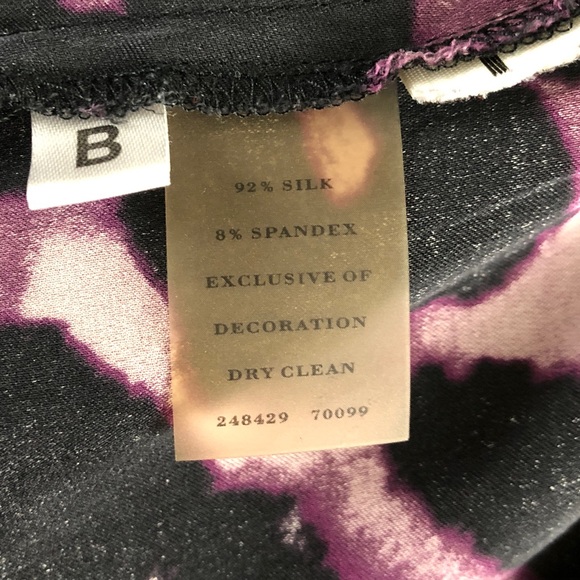 3/$20 Ann Taylor Purple Leopard Print Silk Top - Picture 6 of 6